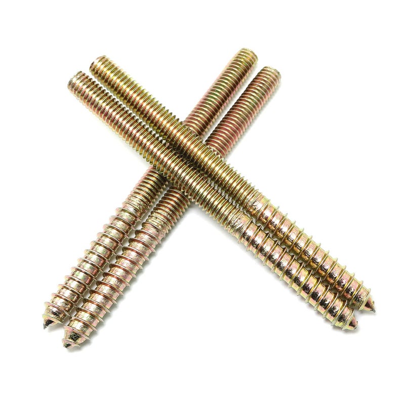 Pro Bamboo Kitchen 6pcs Self-Tapping Screw Hanger Bolts 3/8"-16 x 5 Hanger Bolts Double Headed Bolts for Furniture Wood Joint - Image 1